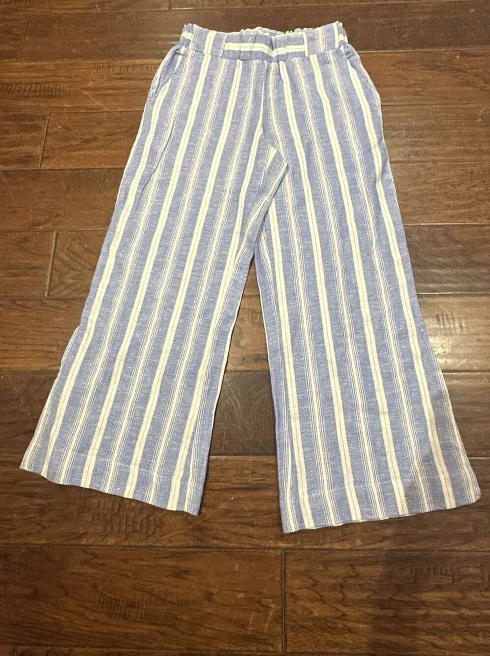 Indigo Rein Blue White Striped‎ Wide Leg Pants Size S